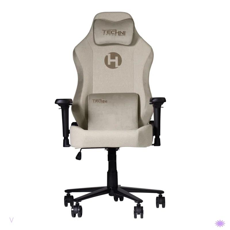 Wildon Home® Sport F65C Fabric Memory Foam Gaming Chair – Beige