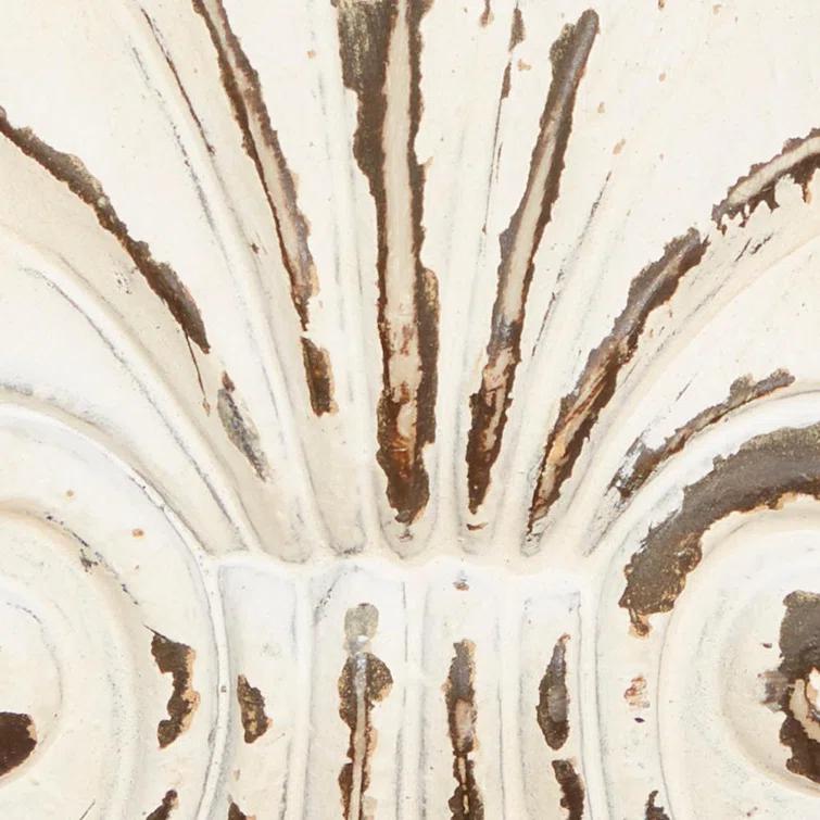 Kelly Clarkson Home Elicia White Wood Scroll Distressed 1 Shelf Room Wall Shelf