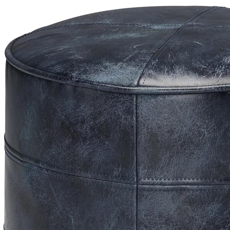 Simpli Home Connor 18"W Round Pouf