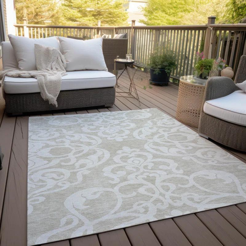Chayden Washable Damask Indoor / Outdoor Rug