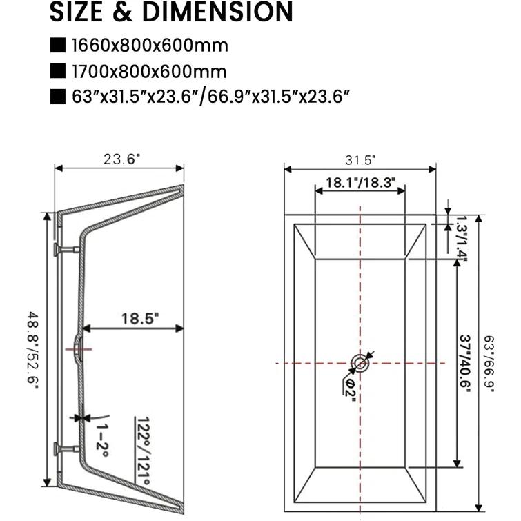 Chloe Freestanding Soaking Acrylic Bathtub