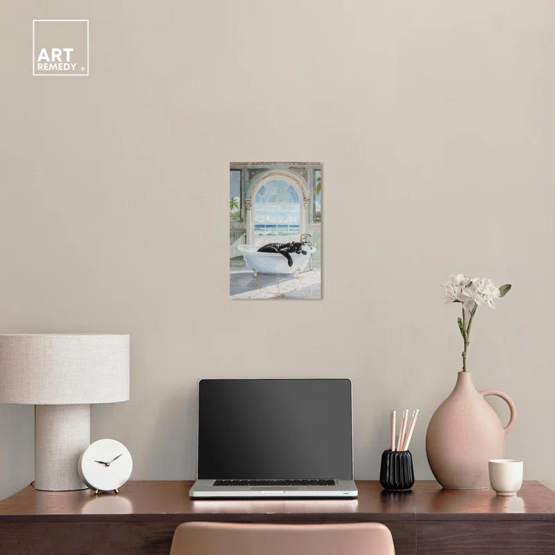 Art Remedy Panther Arch Bathroom Canvas Glam Bathroom Art by Art Remedy
