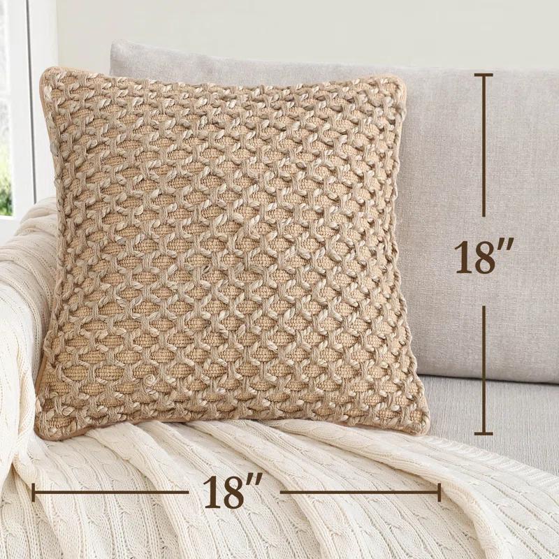 Boho Living Boho Living Jada Decorative Pillow Collection Jute/Cotton Indoor Square Throw Pillow with & Insert (Set of 2)