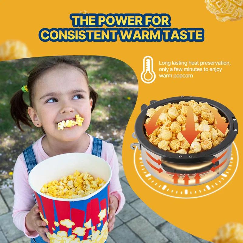 Stellweilan Tessberg Popcorn Popper Machine Tabletop Popcorn Maker 480W 4 Oz