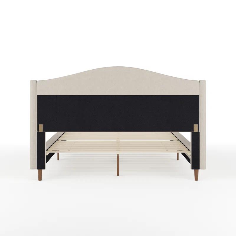 Martha Stewart Martha Stewart Amelia Upholstered Platform Bed With Curved Headboard