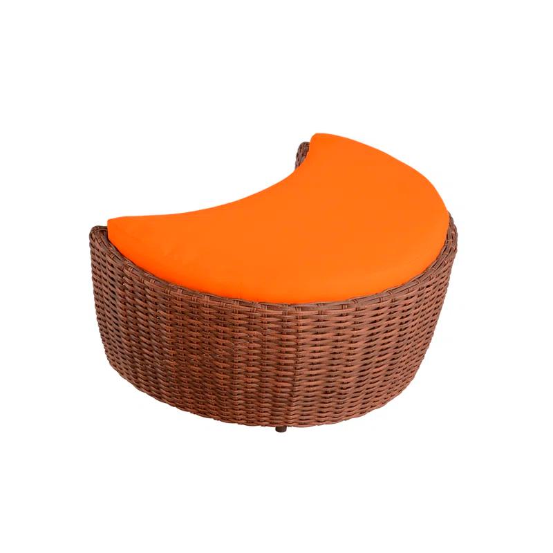 Rianny Wicker Outdoor Ottoman with Sunbrella® Cushion