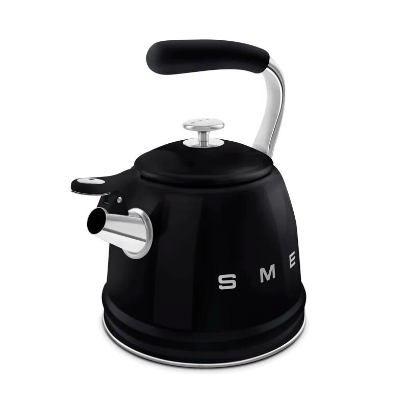 SMEG Black Whistling Stovetop Kettle