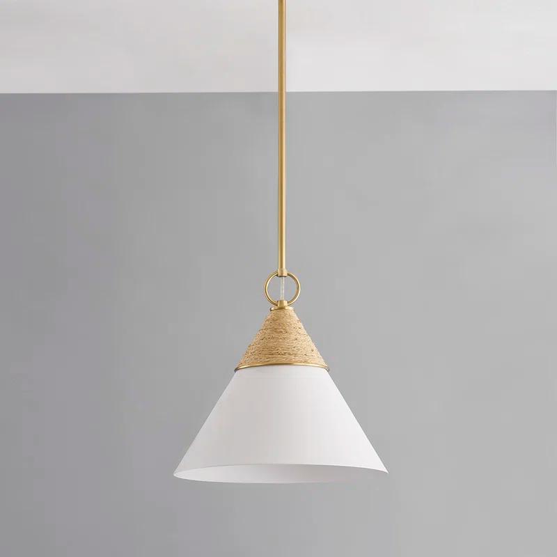 Rooney Pendant Light - White and Natural / 13"