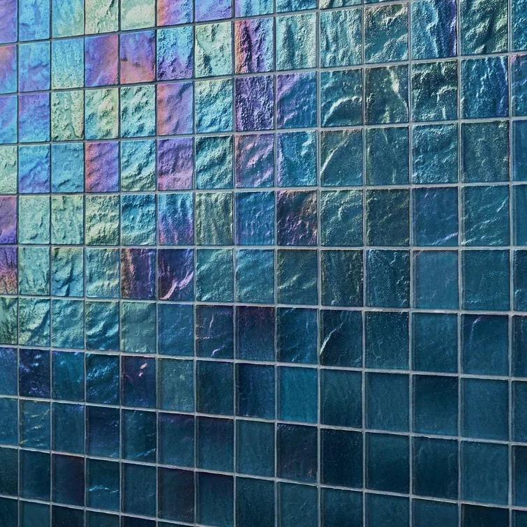 Bond Tile Speckle 11.73" x 11.73" Iridescent 2" Squares Glass Mosaic Wall Tile (0.95 Sq. Ft. / Sheet) | Wayfair