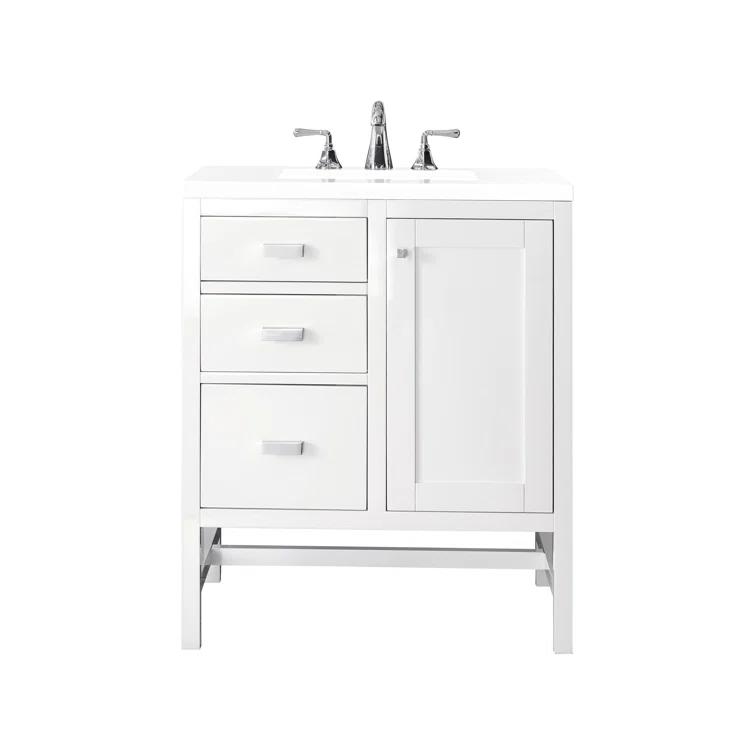 James Martin Vanities Addison 30'' Single Bathroom Vanity with Engineered Quartz Top