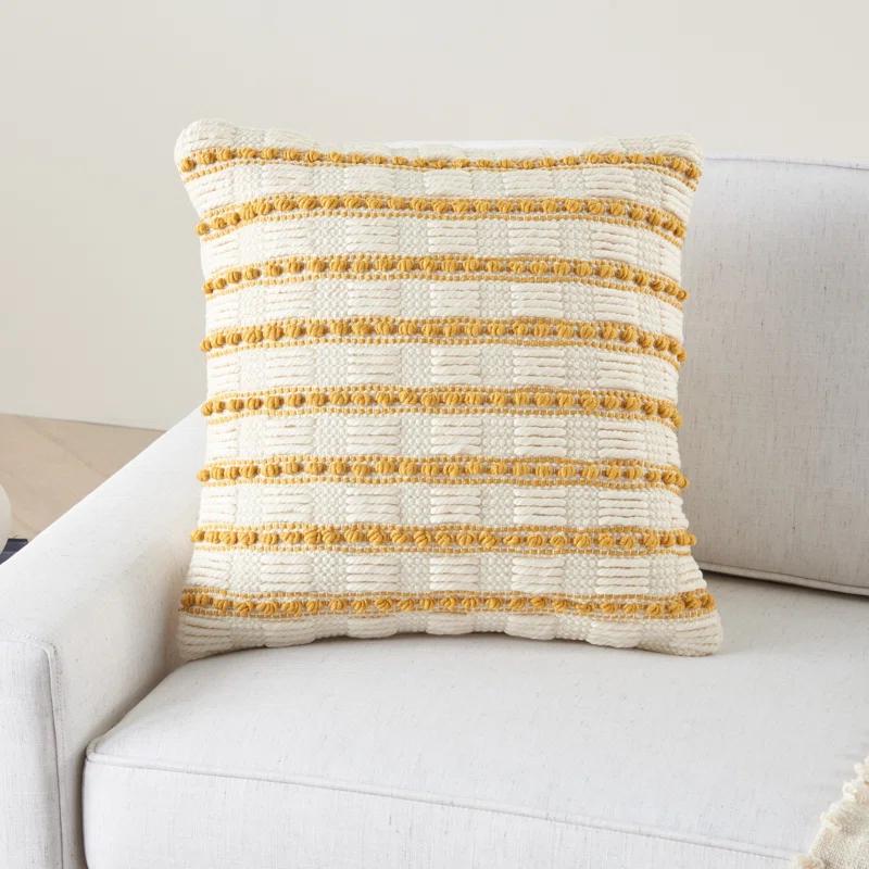 Mina Victory Striped Cotton, Polyester Throw Pillow