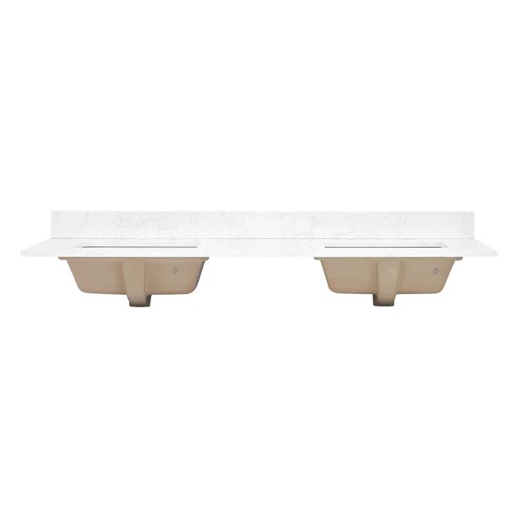Altair Ceres 61" Engineered Stone Double Bathroom Vanity Top with Sink