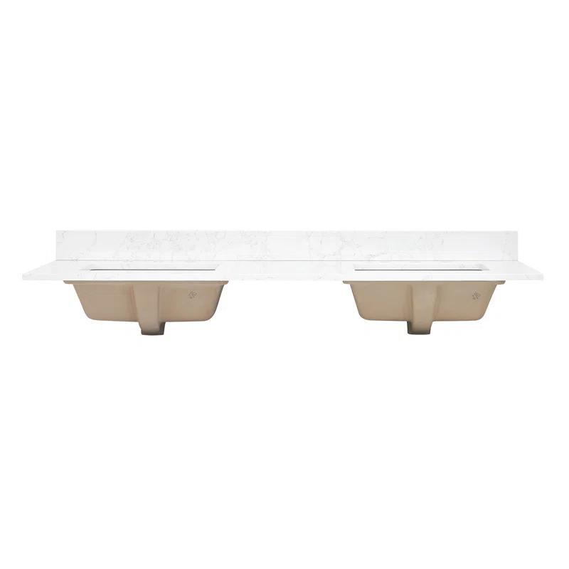 Ceres 61" Engineered Stone Double Bathroom Vanity Top with Sink
