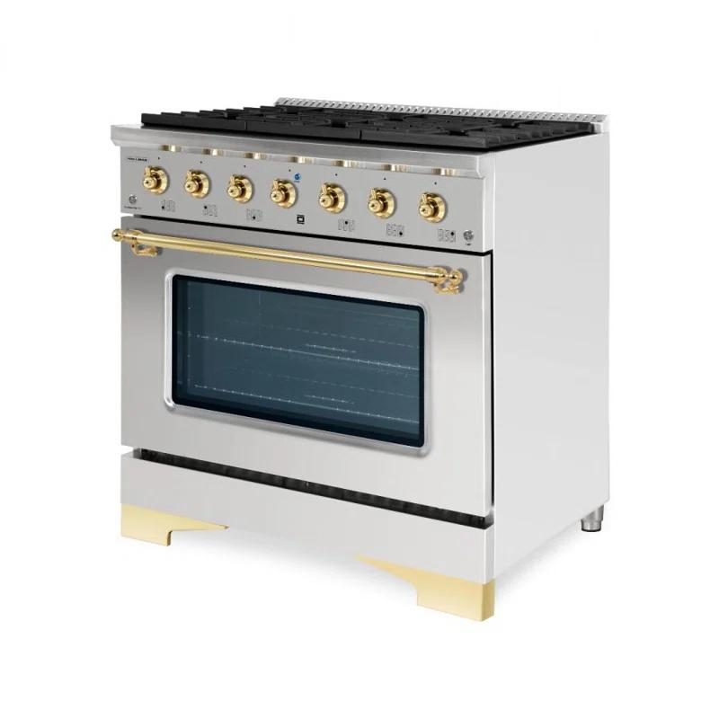 Hallman Industries Hallman Industries 36" Smart Dual Fuel Freestanding Range with 6 Burners
