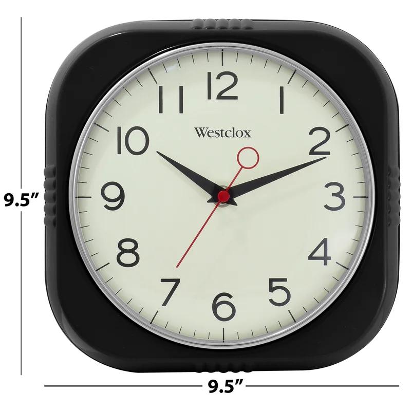 Westclox Black 1950's Retro Square Wall Clock