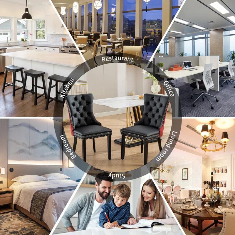 Rosdorf Park High-end Tufted Velvet Upholstered Nailhead Dining Chair