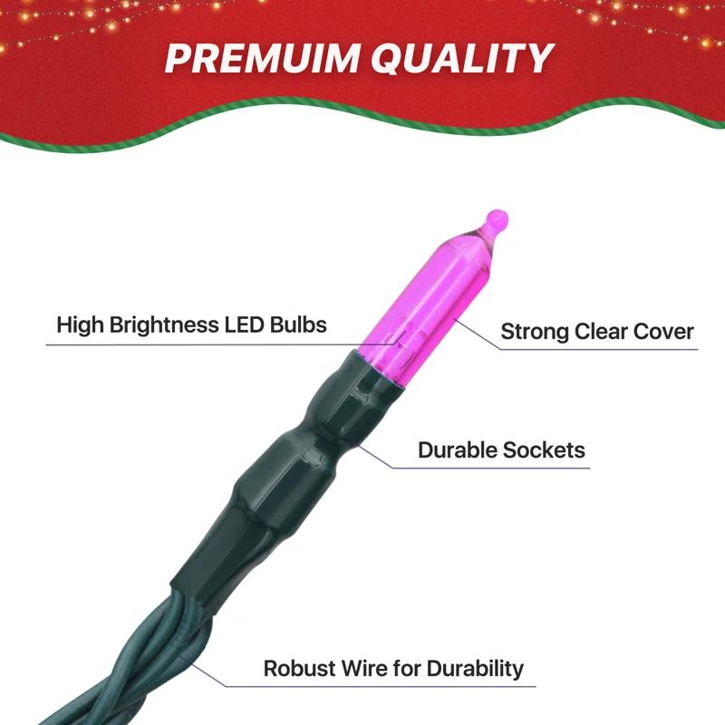 516" Halloween & Christmas Decorative 100-Bulb LED String Lights, Outdoor Waterproof, Reusable
