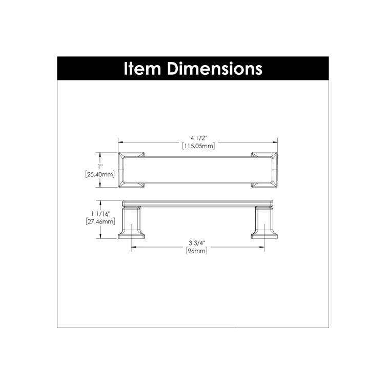 Belwith Keeler Cambridge Collection Pull 3-3/4 Inch (96Mm) Center To Center Brushed Golden Brass Finish