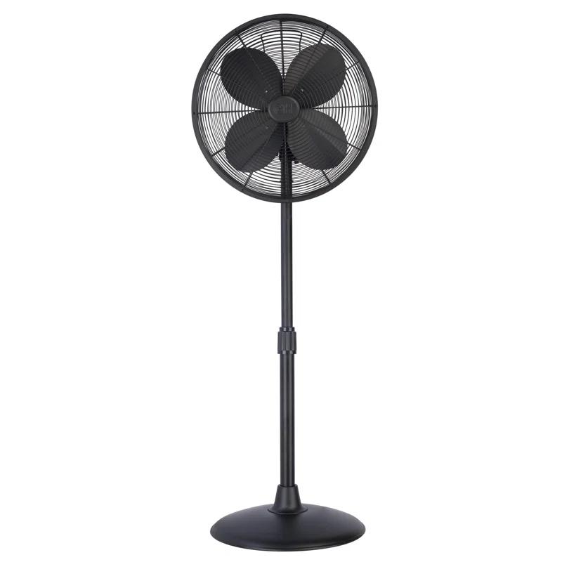 Good Housekeeping All-Metal 3-Speed 16" Oscillating Conference Room Pedestal Fan with Telescopic Height Adjustment (Multiple Finishes Available)