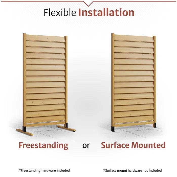 Enclo 6.1ft H x 3.1ft W (1 Panel) Freestanding or Surface Mounted Enclo Sierra Privacy Screen, Wood Fence Screen, Outdoor or Indoor Decorative Privacy Panel, Great for Balcony, Patio, Deck, EC18031