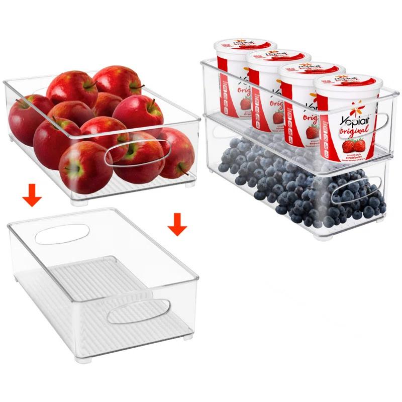 Sorbus Sorbus Clear Stackable Kitchen and Fridge Storage Bins in 4 Variety Pack