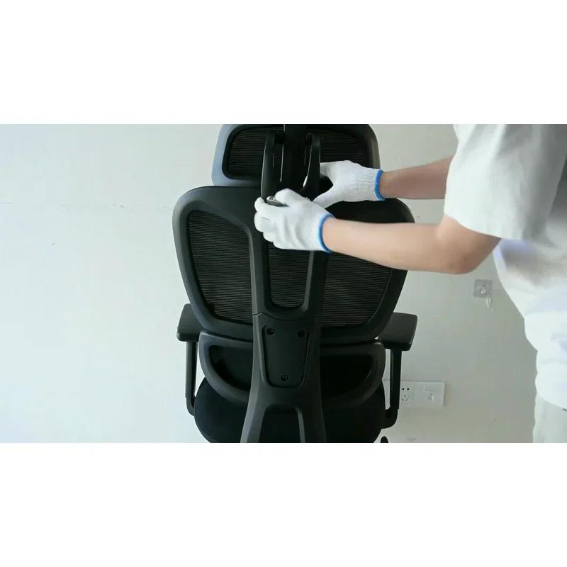 Inbox Zero High Back Ergonomic Mesh Office Chair With Adjustable Headrest and Armrest