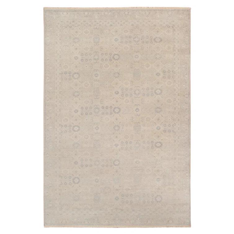 Gray Hand-knotted Wool and Viscose 10' x 14' Area Rug