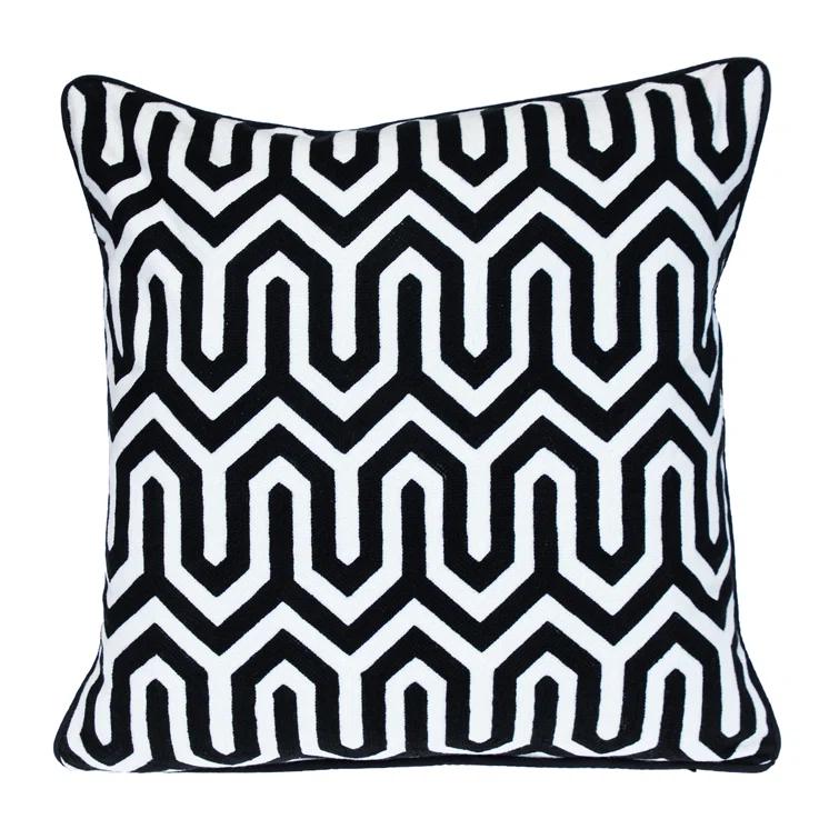 Parkland Collection George Oliver Transitional Geometric Black 20" X 20" Pillow | Wayfair