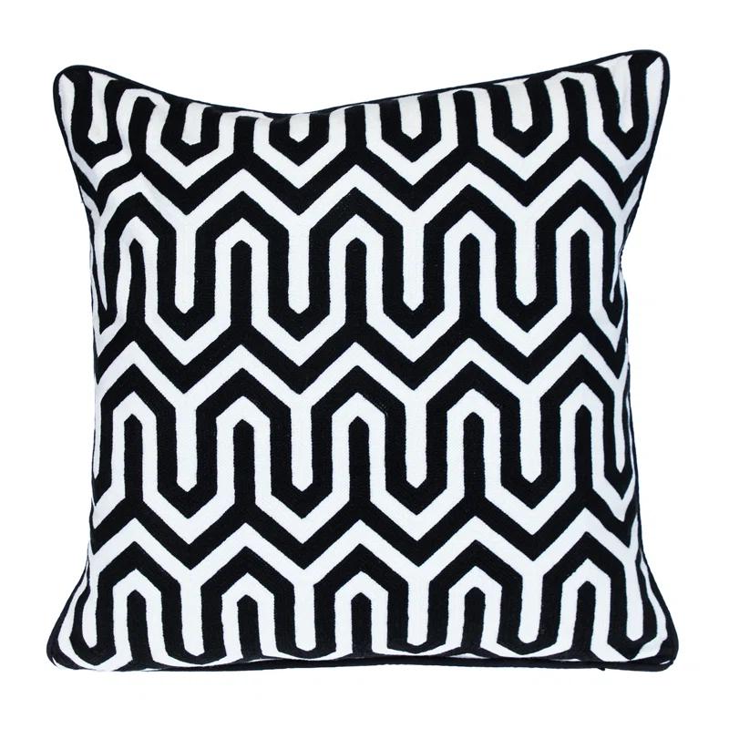 Parkland Collection George Oliver Transitional Geometric Black 20" X 20" Pillow | Wayfair