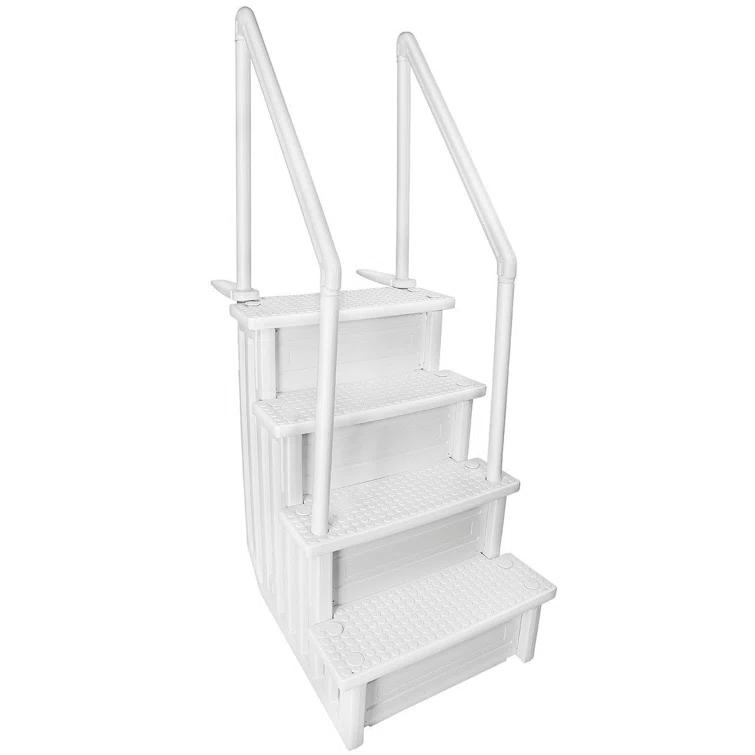 XtremepowerUS XtremepowerUS In-Pool Step Ladder with Handrails for Pools and Decks Up to 54" High