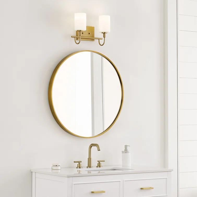 Generation Lighting Oak Moore 13.88-in 2 -Light Satin Brass Traditional Vanity light
