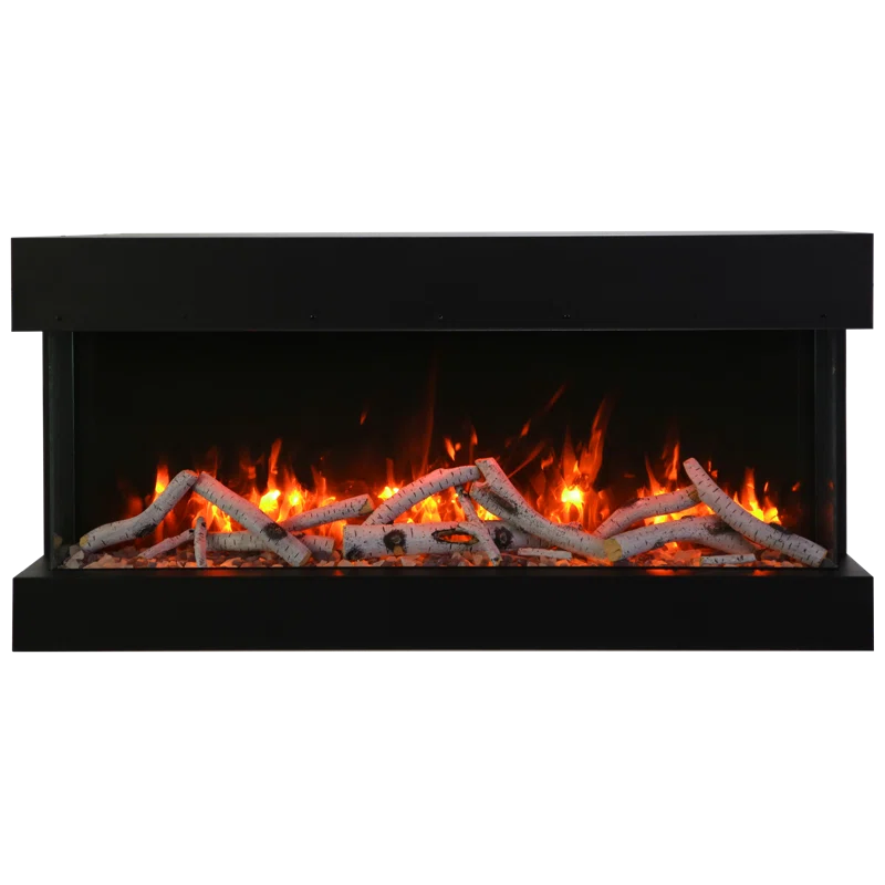 Amantii 72-TRU-VIEW-XL XT – 72″ Wide X 22″ In Height –3 Sided Glass / Indoor Or Outdoor Electric Fireplace