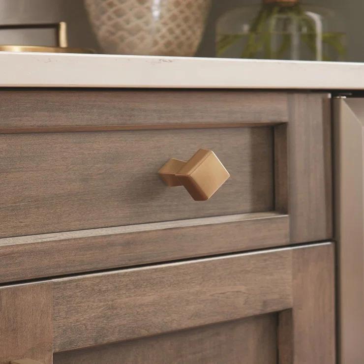 Amerock Blackrock 1-3/16 inch (30mm) Length Golden Champagne Cabinet Knob