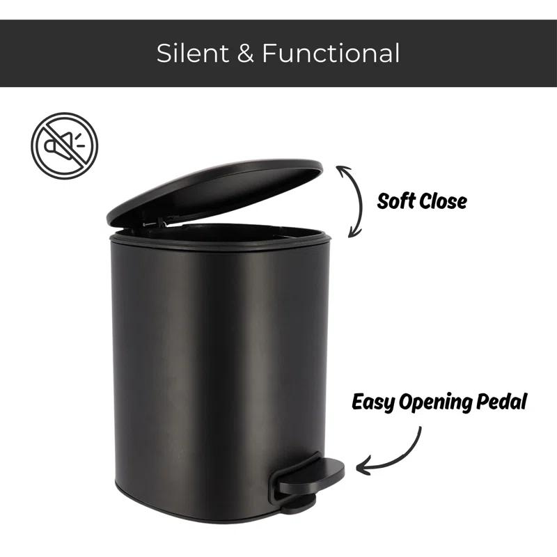 Evideco Mel Metal Step On Kitchen Trash Can - 1.3 Gallons