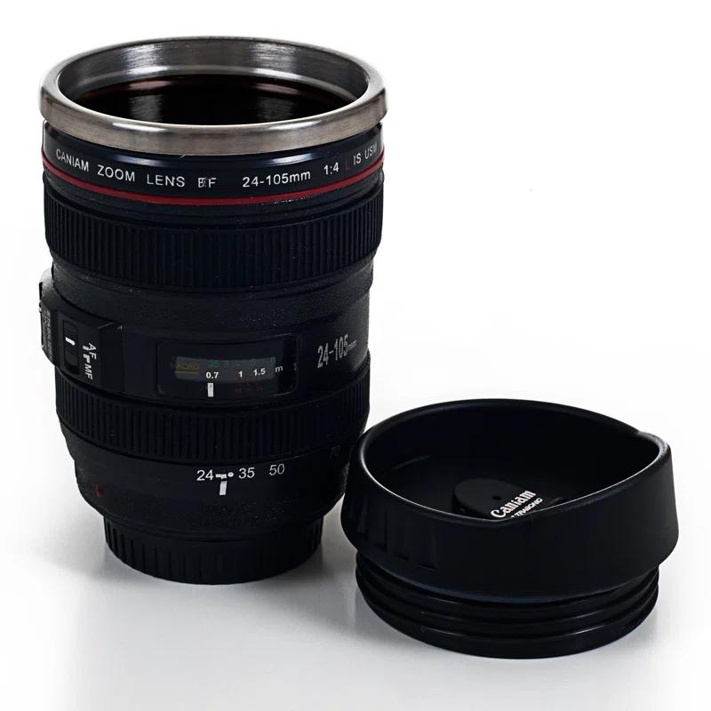 Whetstone Camera Lens Coffee 12 oz. Mug with Lid by Whetstone