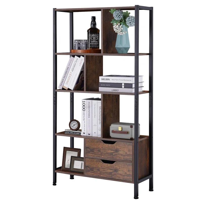 17 Stories Bookcase, 4-Tier Bookshelf With 2 Drawers,Book Shelves Display Shelf For Living Room, Bedroom, Home Office