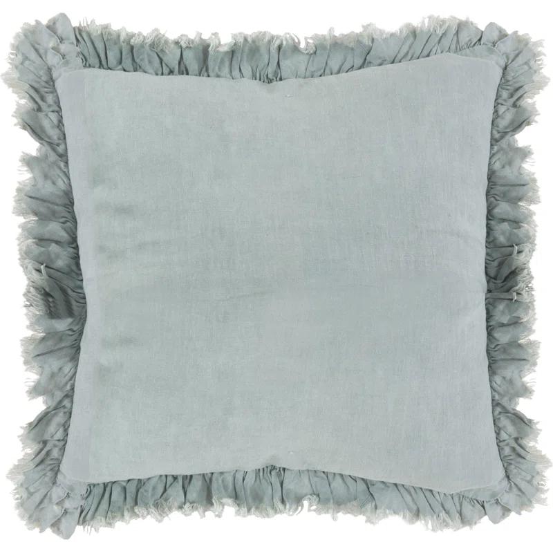 Leona Ruffled Linen Reversible Throw Pillow