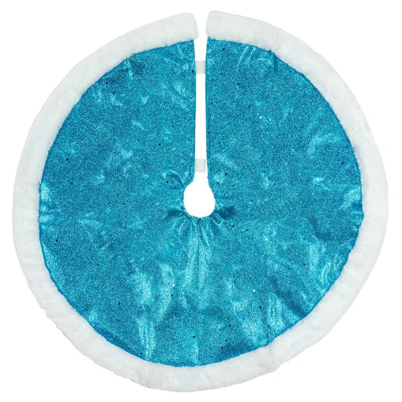 Northlight Seasonal 20" Glittered Mini Christmas Tree Skirt with Faux Fur Trim