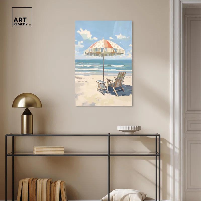 Art Remedy Clear Skies Beach Canvas Glam Coastal Wall Art by Art Remedy