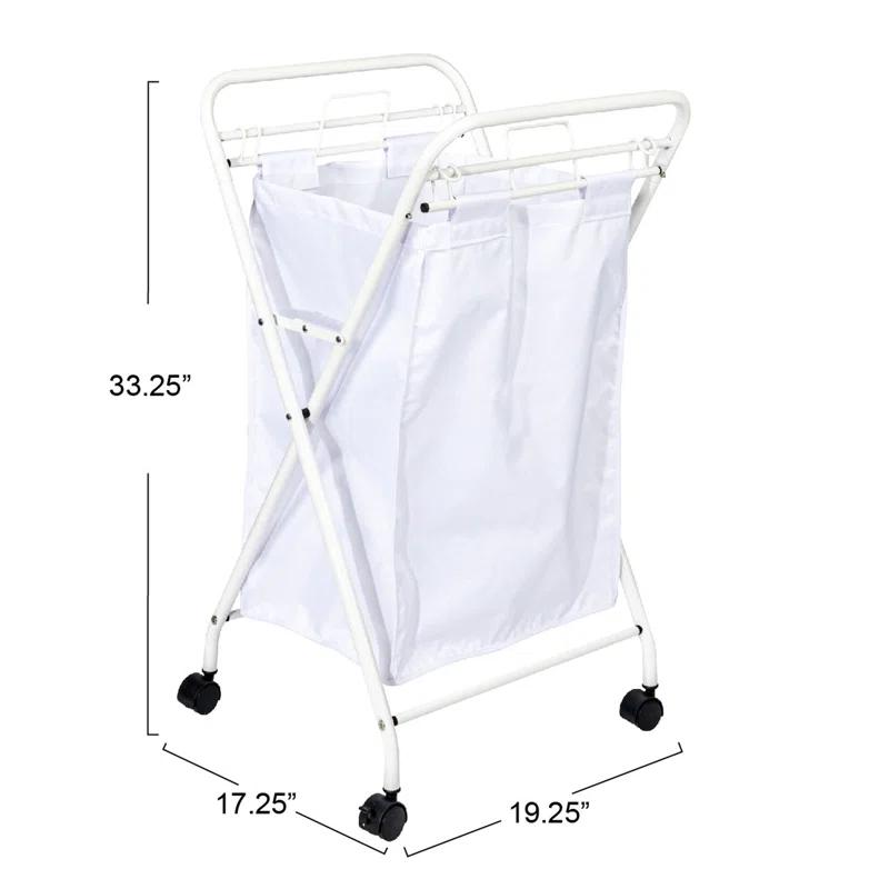Household Essentials Rolling Laundry Hamper with Handles