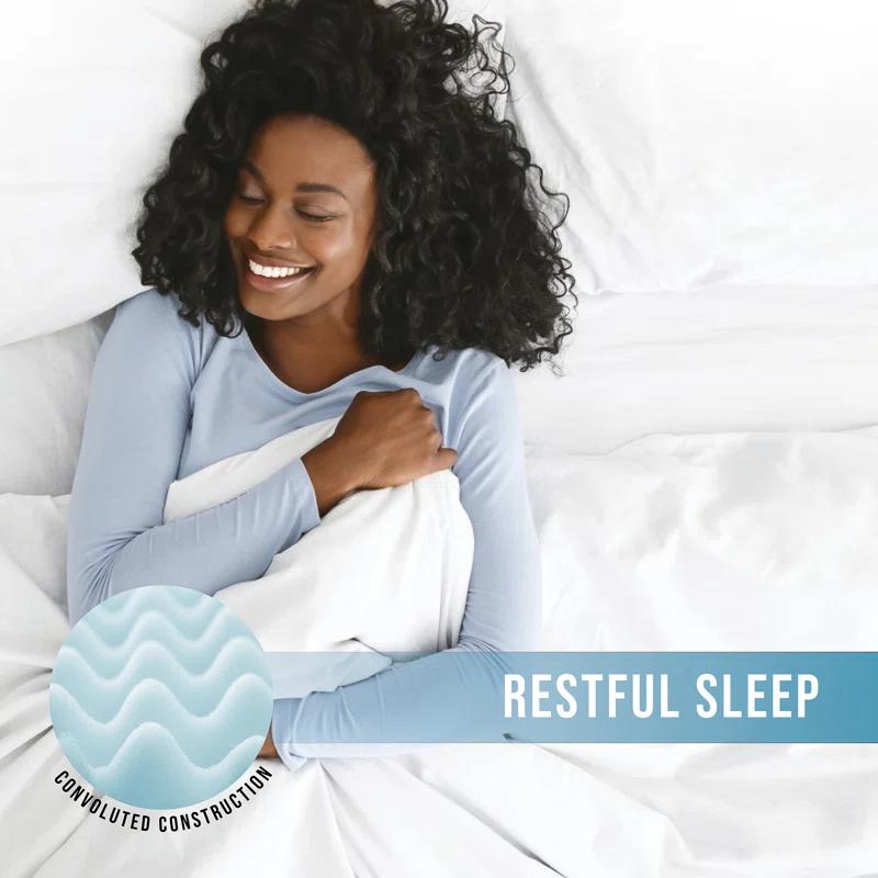 BodiPEDIC 2.5'' Gel Memory Foam Convoluted Mattress Topper