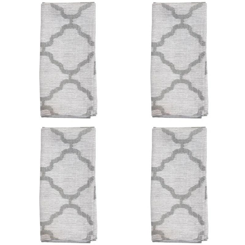 Saro Marrakesh Collection Polyester Geometric Square Napkin (Set of 4)
