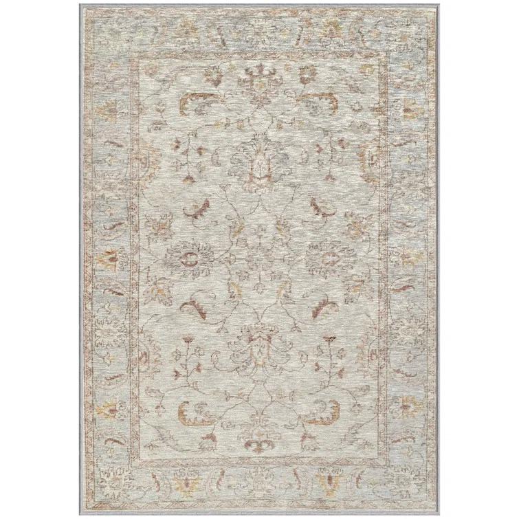 GelPro NeverMove Machine Washable Traditional Jordan Oatmeal Area Rug