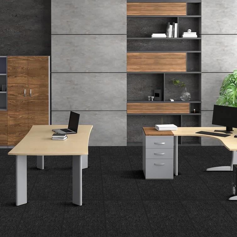 VEVOR 24'' W x 24'' L Level Cut And Loop Polyester Carpet Tile (Set of 15)