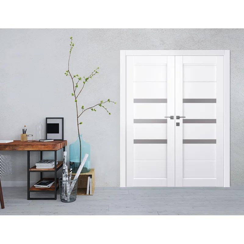 Belldinni Rita Active 3-Lite Frosted Glass Composite Double Prehung French Door