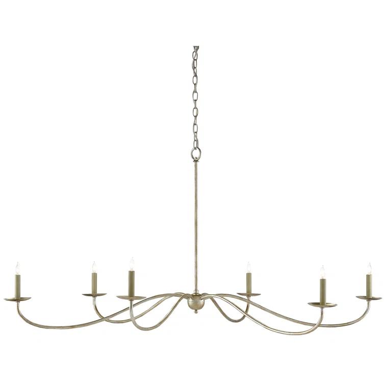 Saxon Silver Granello 6-Light Candle Chandelier