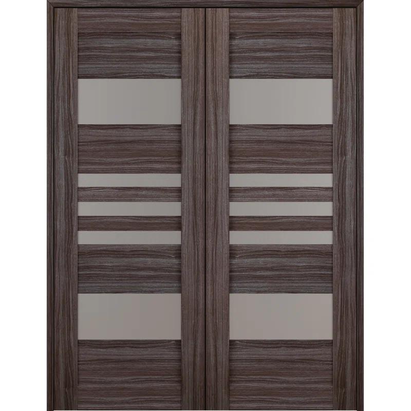 Belldinni Leti Solid Manufactured Wood and Glass Paneled Prefinished Double French Door