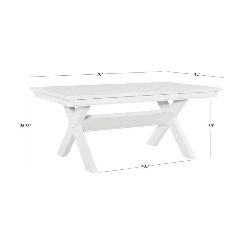 Kelly Clarkson Home Gigi 70" Solid Wood Farmhouse Trestle Base Dining Table