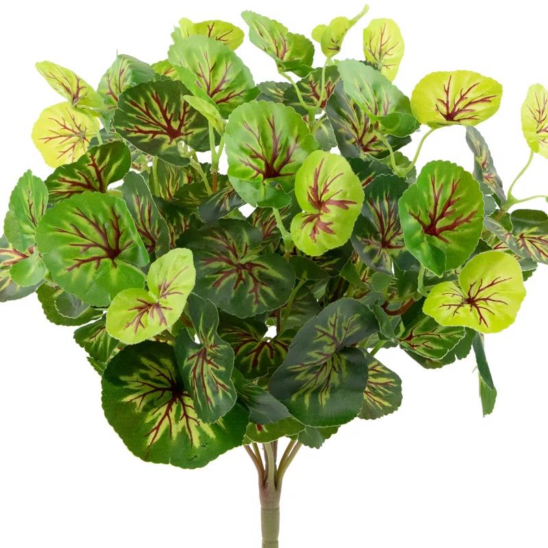 Northlight Seasonal 15" Two Toned Green Begonia Artificial Floral Bush