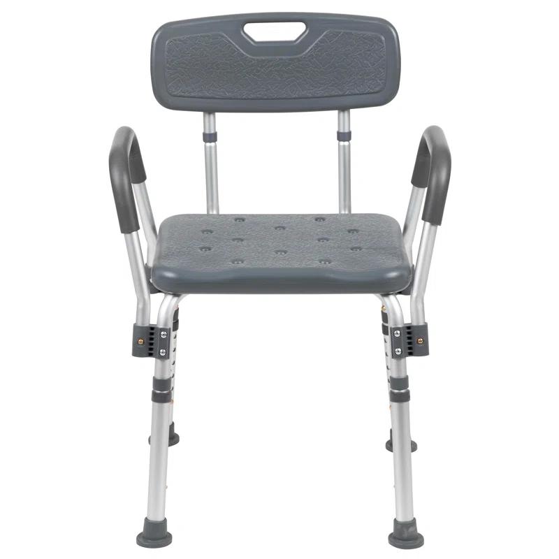 DC-HY3523L-GRY-GG Jane Aluminum Height Adjustable Bath and Shower Chair